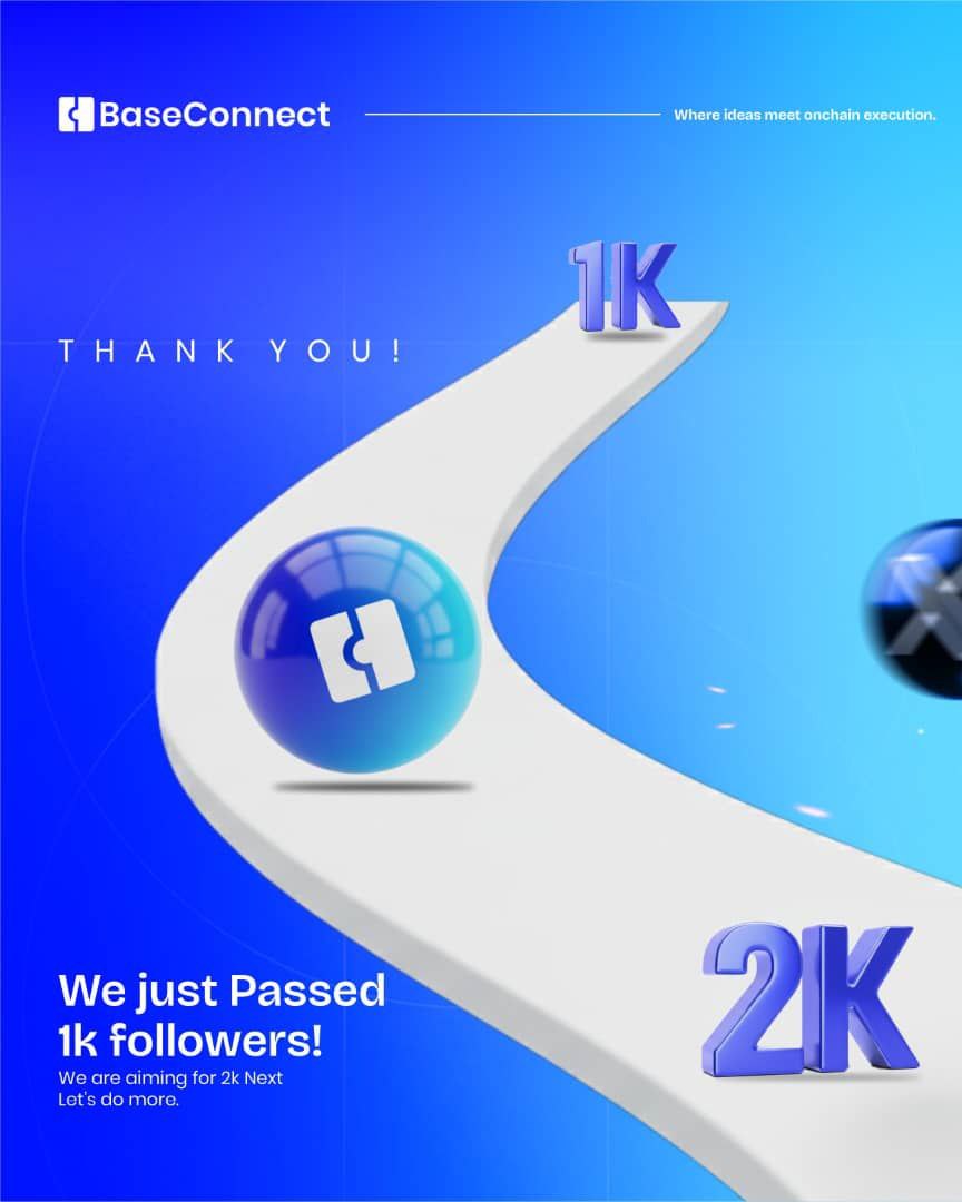 useBaseConnect's tweet photo. GM BM, CT 🤍💙

1,000+ people showed up early. That’s not noise, that’s momentum.

Thank you all for believing, supporting, and moving with us this far. What’s coming is bigger than numbers, and we’re just getting started.

We’re hosting our first Space today by 7pm.

Pull up, share your experiences, your wins, your struggles, let’s talk and build together.

Onward to 2K 🔥🚀