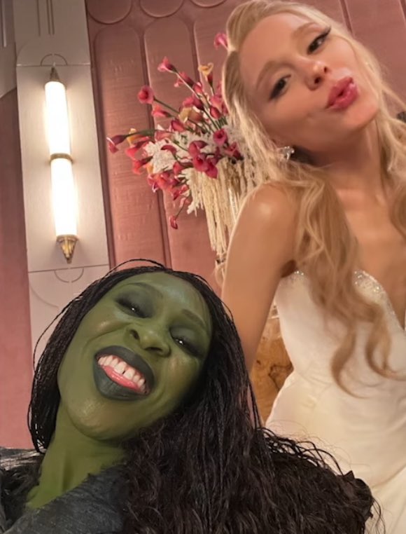 Cynthia Erivo and Ariana Grande on the set of ‘WICKED: FOR GOOD’