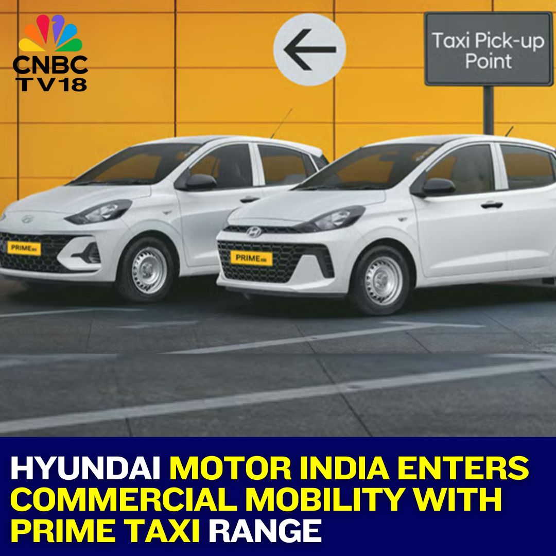 CNBCTV18News's tweet image. Hyundai Motor India enters commercial mobility, launching Prime Taxi Range with Prime HB hatchback and Prime SD sedan. 

Bookings open nationwide at dealerships for ₹5,000, starting today.  

Details by @ViekDubey | #HyundaiMotor  @HyundaiIndia 

Read: cnbctv18.com/auto/hyundai-c…