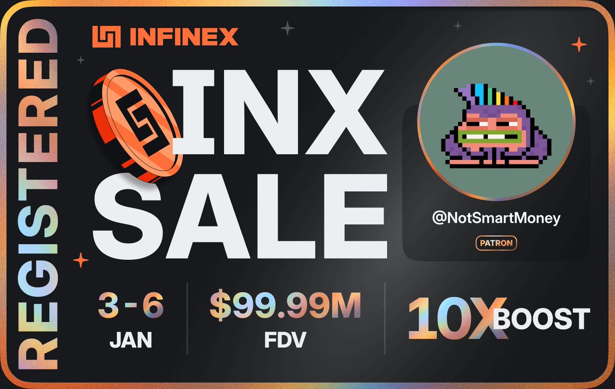 I'm registered for the <a href="/infinex/">Infinex</a> sale - $99.99M FDV, 3-6 Jan 2026