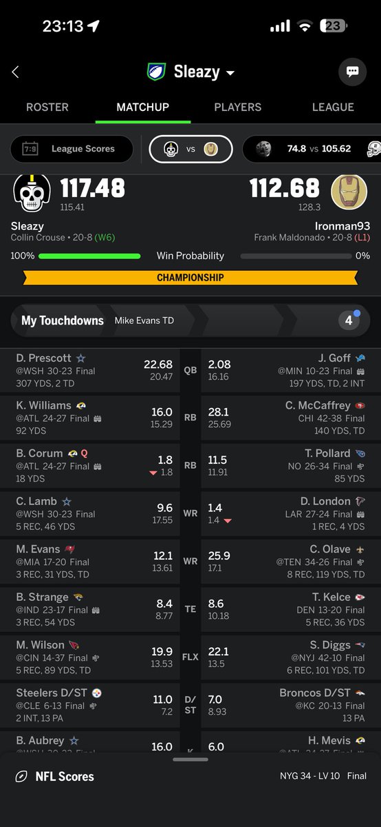 CollinCrouse's tweet photo. @TheFFBallers 2 for 2! (First time ever making the ship in 10 years I’ve been playing) https://t.co/oFKGBFk226