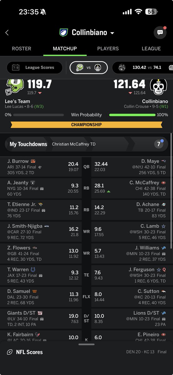 CollinCrouse's tweet photo. @TheFFBallers 2 for 2! (First time ever making the ship in 10 years I’ve been playing) https://t.co/oFKGBFk226