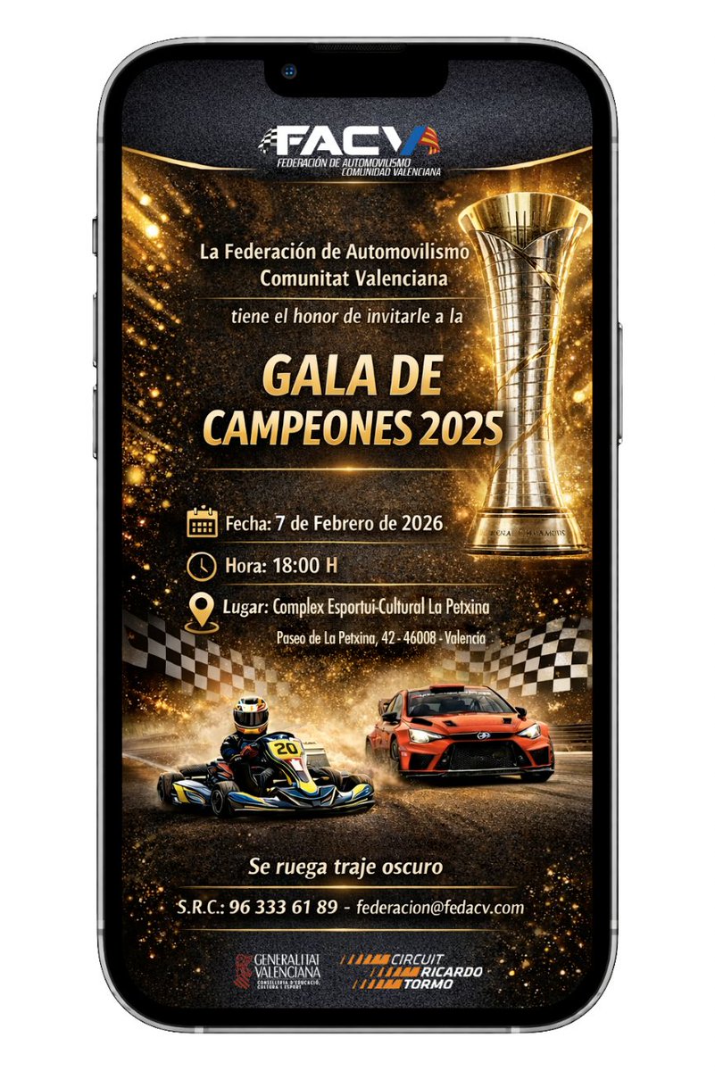 GALA CAMPEONES TEMPORADA 2025 -  fedacv.com/gala-campeones…