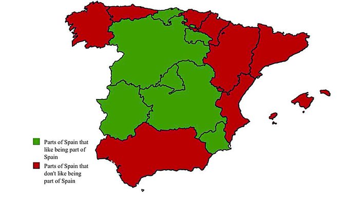 theepicmap's tweet image. Regions of Spain that prefer to remain part of Spain
