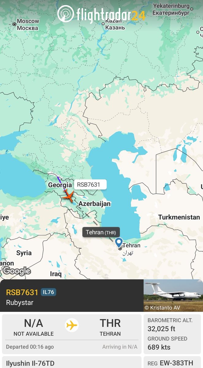MenchOsint's tweet image. Second flight in 24 hours.

✈️ Belarusian Rubystar Il-76TD reg EW-383TH from Mineralnye Vodi 🇷🇺 to Tehran 🇮🇷