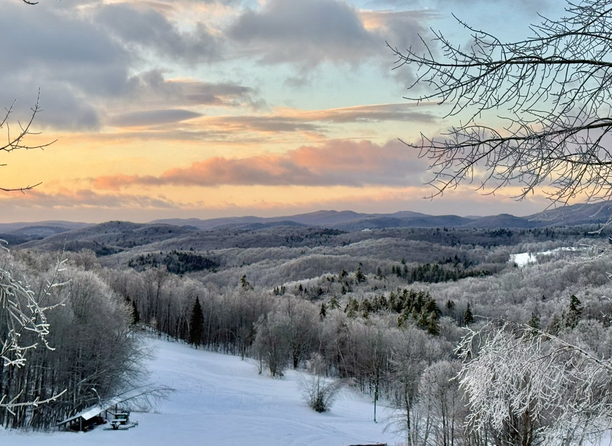 A beautiful view looking over the ice coated landscape. Barnard, VT.