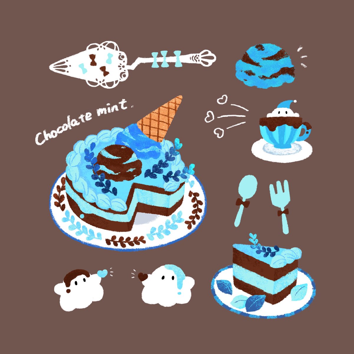 ✿ミント✿ 魅惑のチョコミントケーキ💠