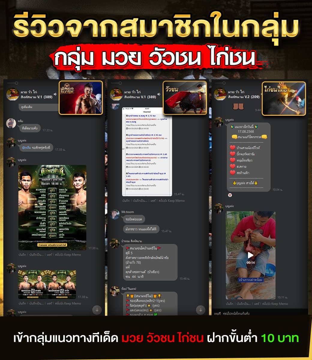 ufa88svip's tweet photo. 🚩ผลวัวชน วันที่ 30/12/68
#สนามชนโคบ้านท่ามิหรำ

🚩เข้��กลุ่มวัวชนVIP แอดเลย
🚩🆔: @𝙗𝙤𝙤𝙣𝙩𝙚𝙣𝙜88 (มี@นำหน้า)
📌คลิก https://t.co/FnLYpdzH0N

#วัวชน #ผลวัวชน #วัวชนออนไลน์ #เว็ปวัวชนราคาน้ำดี #กลุ่มข้อมูลวัวชน #วัวชนใต้ #วัวชนเงินล้าน #ข่าวสารวัวชน #สิงห์สนามวัวชน #วัวชนใต้ https://t.co/lzVImxkGEO