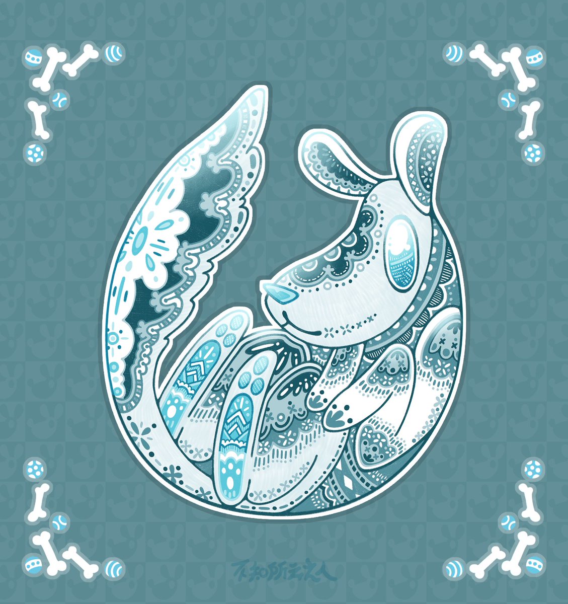 FHJbox's tweet photo. 狗。    
 #artwork #illustration #原創 #插畫 #繪畫 #十二生肖 https://t.co/stfP3b4bM8