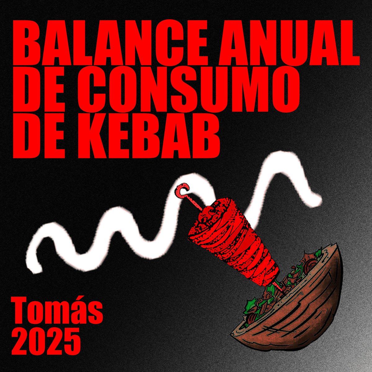 Nuevamente, el momento más esperado de los enemigos de mi salud (que, por alguna razón, siguen esperando que haga esto):

BALANCE ANUAL DE CONSUMO DE KEBAB POR PARTE DE QUIEN SUSCRIBE EN EL AÑO DE NUESTRO SEÑOR DEL DOS MIL VEINTICINCO