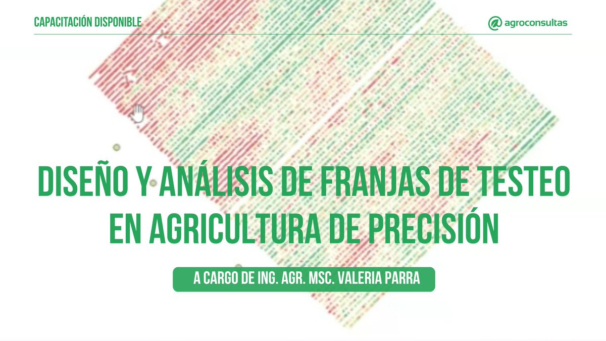 Información práctica y actualizada para tomar mejores decisiones🌾🚀

🙋‍♂️Ing. Agr. MSc. Valeria Parra
🗺️Incorporar franjas de testeo en mapas de prescripción, herramienta clave para evaluar densidades de siembra, fertilización e impacto en el rendimiento

👉🏻agroconsultas.online/5CJlMW