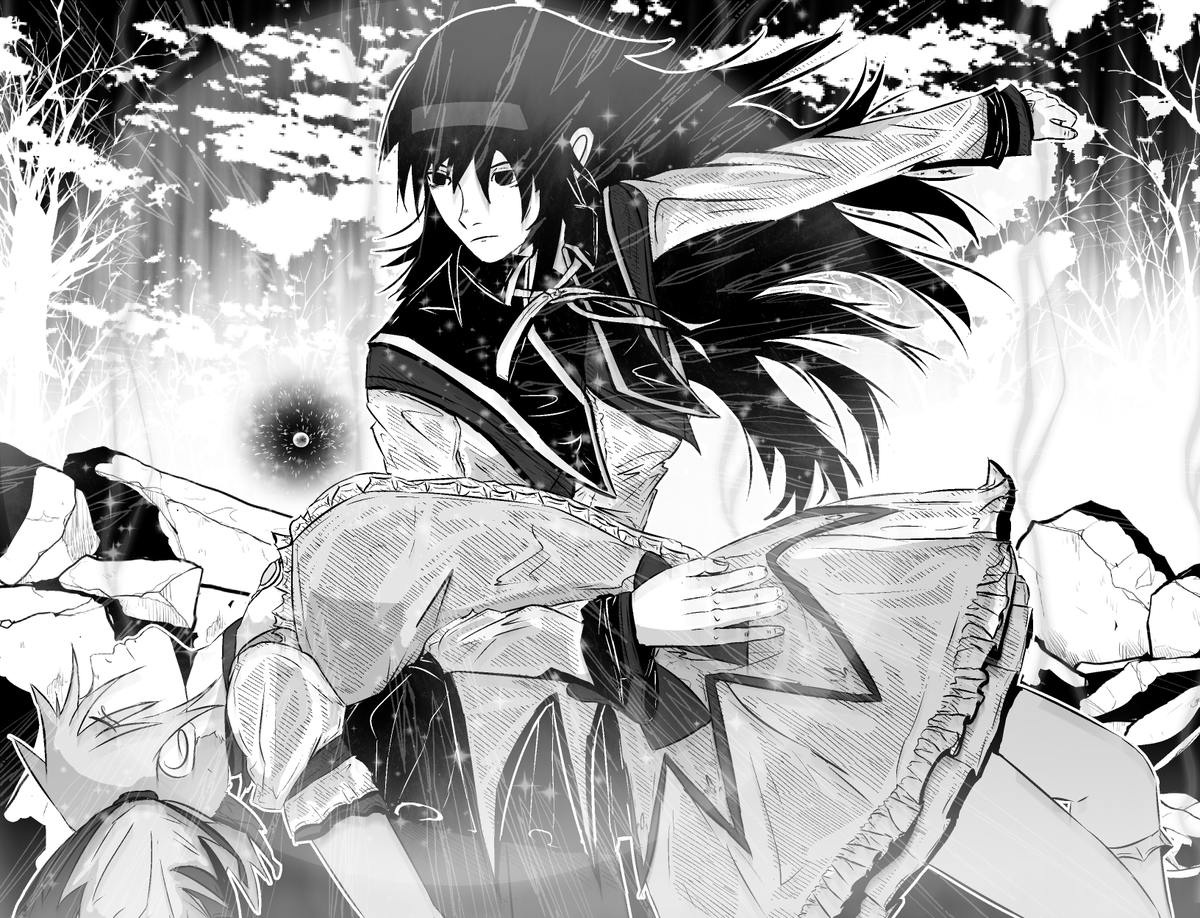 A request from <a href="/addmeoncomputer/">Jam / 真白</a> for a Madohomu piece referencing Utena~ 

It was really fun to draw~ Thank you!!