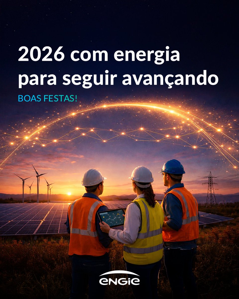 Encerramos mais um ano com a certeza de que é a energia que nos move, que conecta pessoas e que nos faz seguir avançando.

Que o próximo ano chegue com novos caminhos, boas escolhas e a mesma vontade de construir, juntos, o futuro.

Boas festas!

#withENGIE