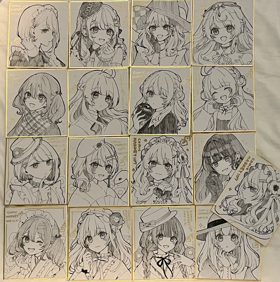 色紙ぜんぶで17枚!たくさん描いたのでお迎えしてもらえたら嬉しいです…!!!
西2ホール【た-01a】
ふぅせんかずらにてお待ちしております〜!
#C107 