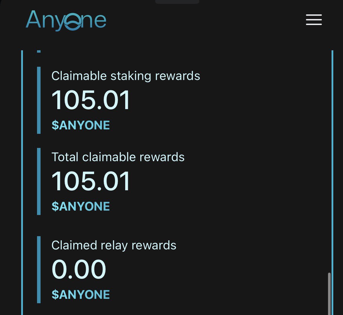 AdNostr's tweet image. $ANYONE, have been staking just 50% of my stack and these are the rewards after only 2 days