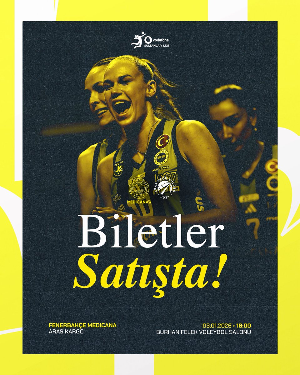 📣 Vodafone Sultanlar Ligi'nin 14. haftasında Aras Kargo Spor Kulübü'nü konuk ediyoruz! 

🎫 Biletler satışta 👉 bit.ly/49k50YZ