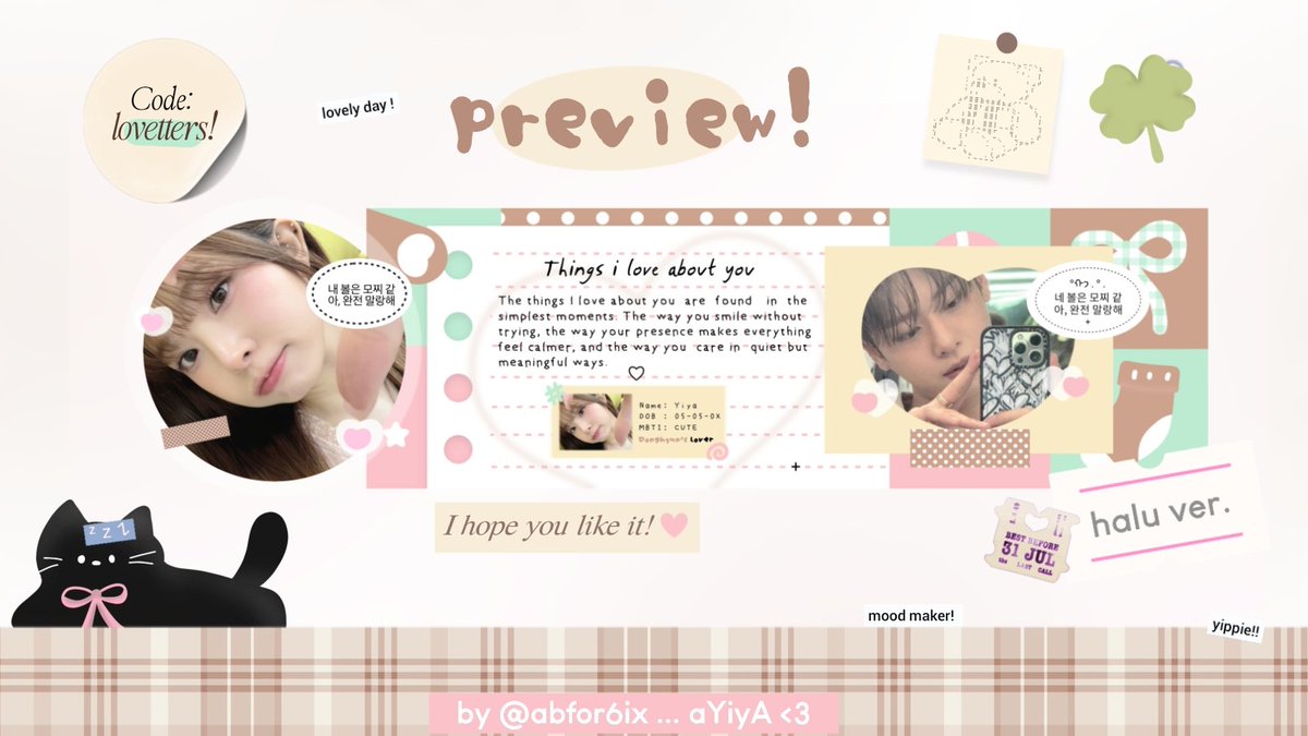 help retweet please? thank you! ♡

haiii, kenalan yuk sama anak baru yiya, namanya “nintendo” &amp; “lovetters” 🎮💌 tolong cintai banyak-banyak yah! layout hanni, keonho, jiyu ufs 🫶🏻

yiya optip < open titip > juga dengan harga 10k dan 8k aja! 👀 scroll ke bawah ♥ #zonauang