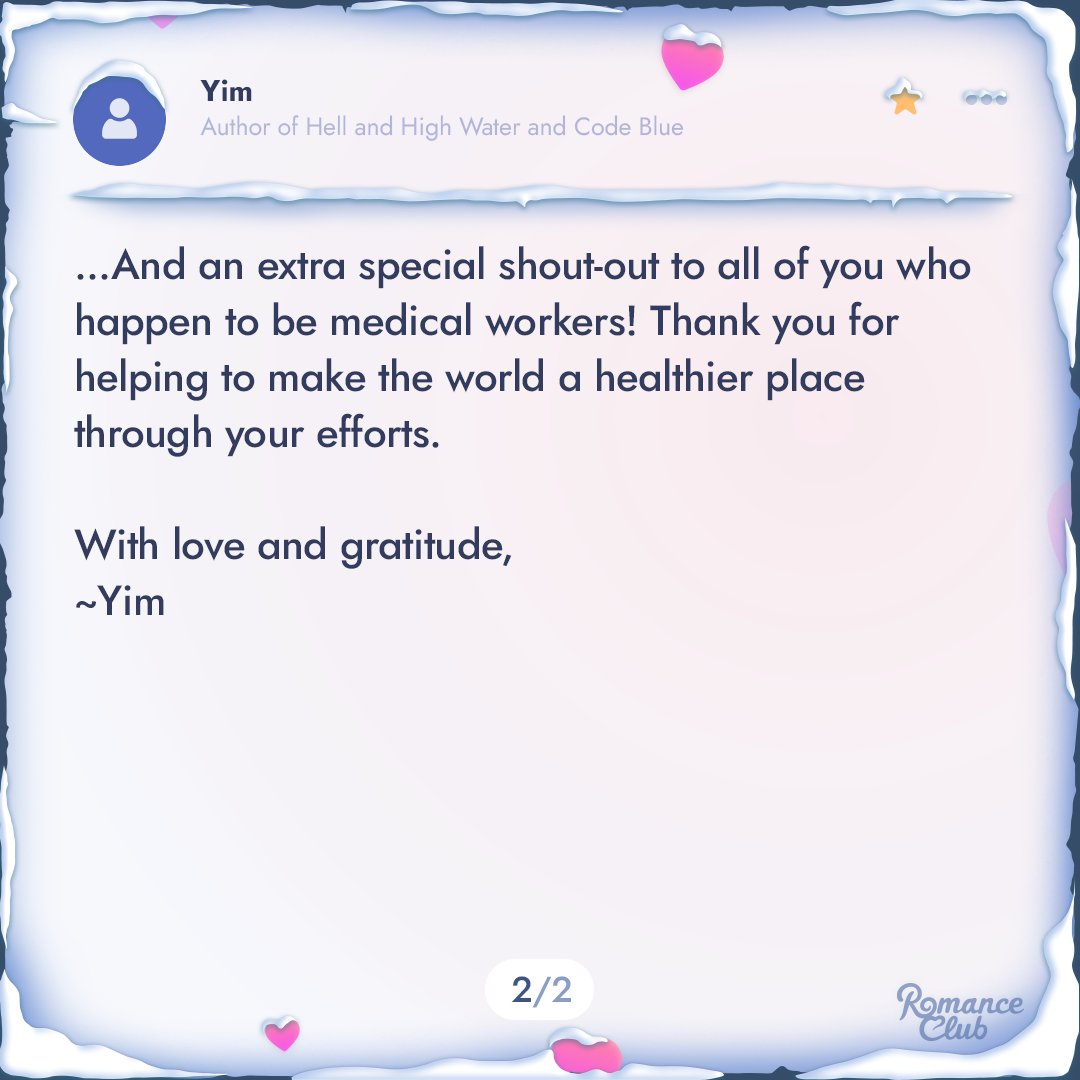 ysiromanceclub's tweet image. 🎄 With this post, we're wrapping up our series of holiday messages from our writers.
 
Thank you for sharing this festive mood with us! May the warmth of these words stay with you a little longer — through the holidays and afterwards. 🤍

#adventcalendar #romanceclub