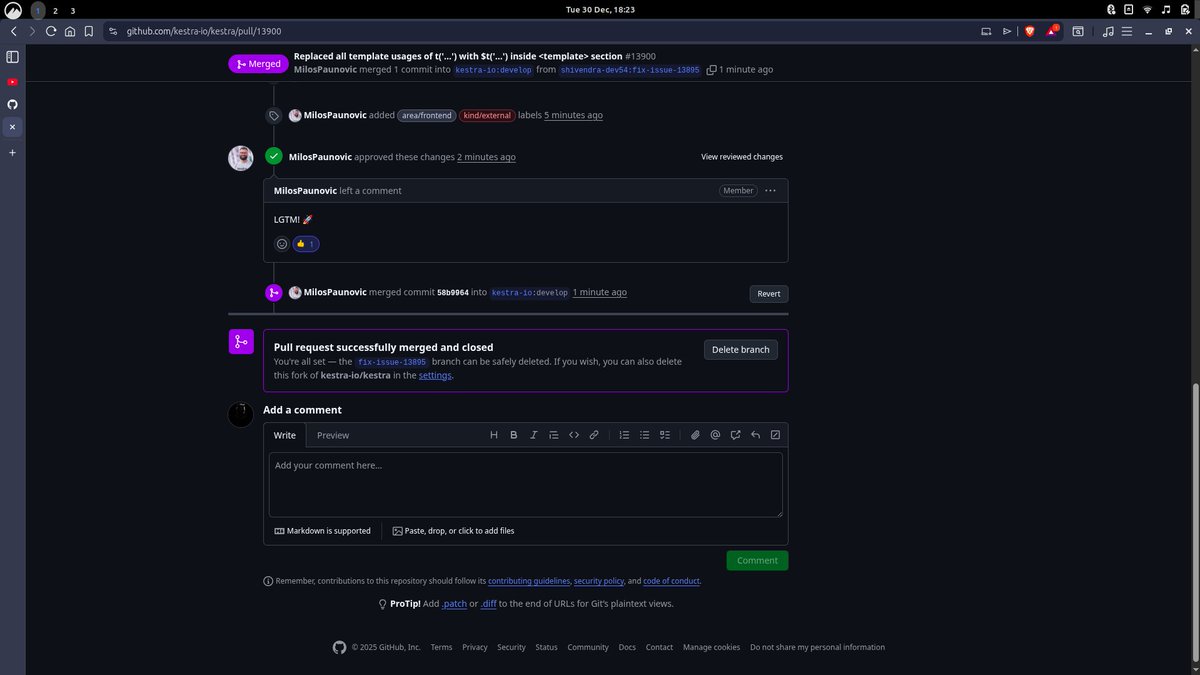 shivendraYellow's tweet image. meow 
did one more small contribution in kestra repo on github
it was just a file changed but i guess that will count 
#coding #open_source #GSoC26 #GSOC