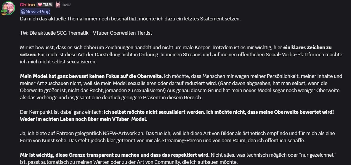 Mein Finales Statement zu der SCG Tierlisten Sache. Damit ist das Thema für mich komplett abgeschlossen und ich werde erst mal hier inaktiver sein, bis sich die Sache etwas gelegt hat.
