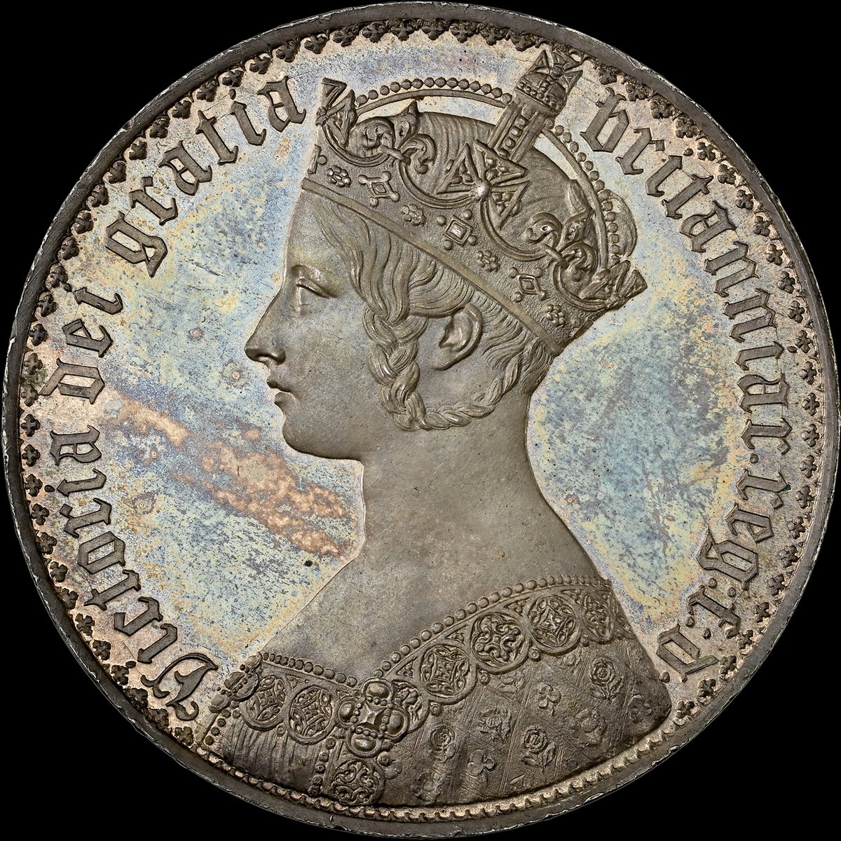 NGCcoin's tweet image. Coin of the Day: For #TonerTuesday, here is a Great Britain 1847 Gothic Type Crown from the Peh Family Collection. It has an estimate of at least $15,000 in a Heritage sale in January: tinyurl.com/2d5w7hpe #coins #rarecoins #britishcoins #crown #worldcoins #england #victoria