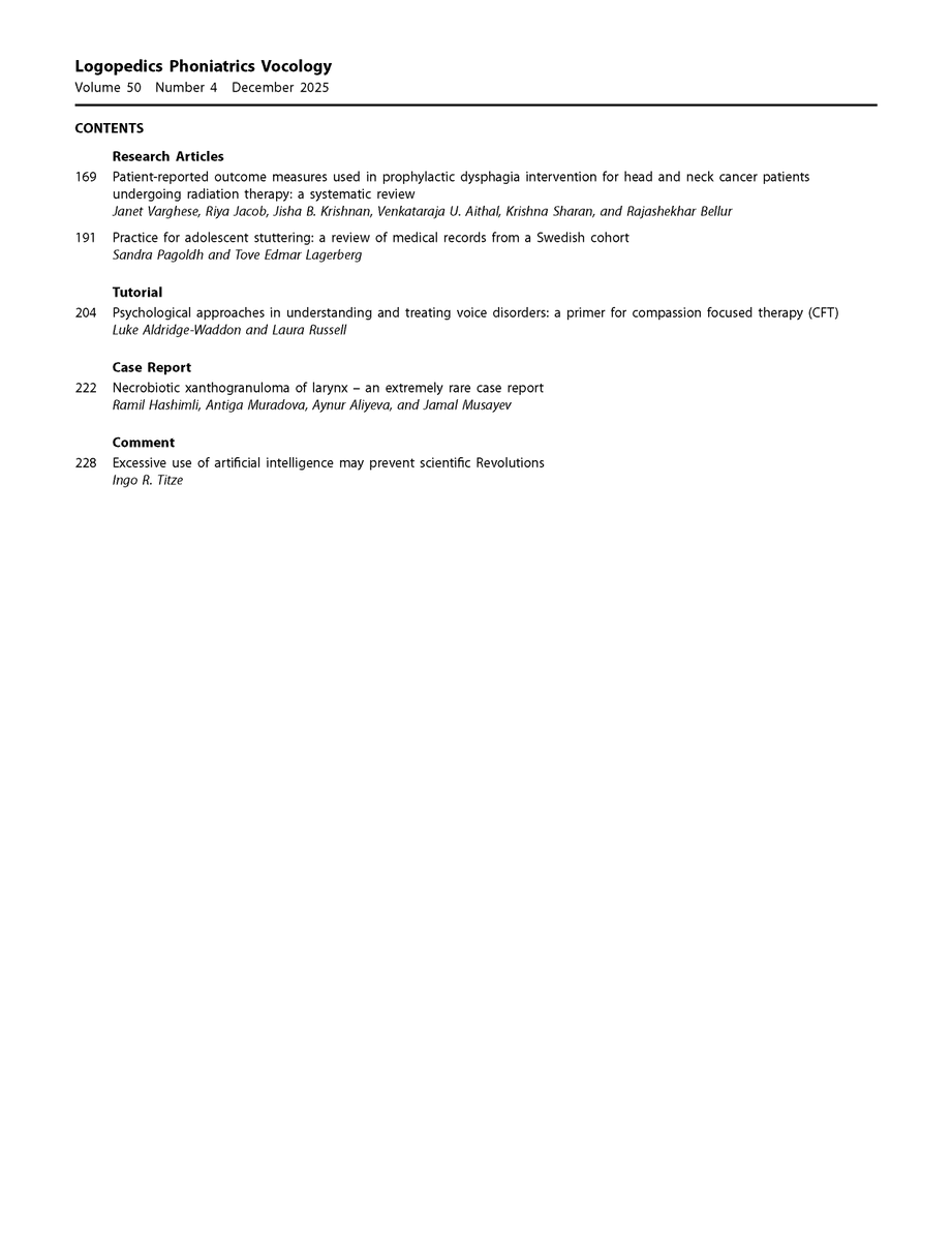 Logopedics Phoniatrics Vocology tweet media