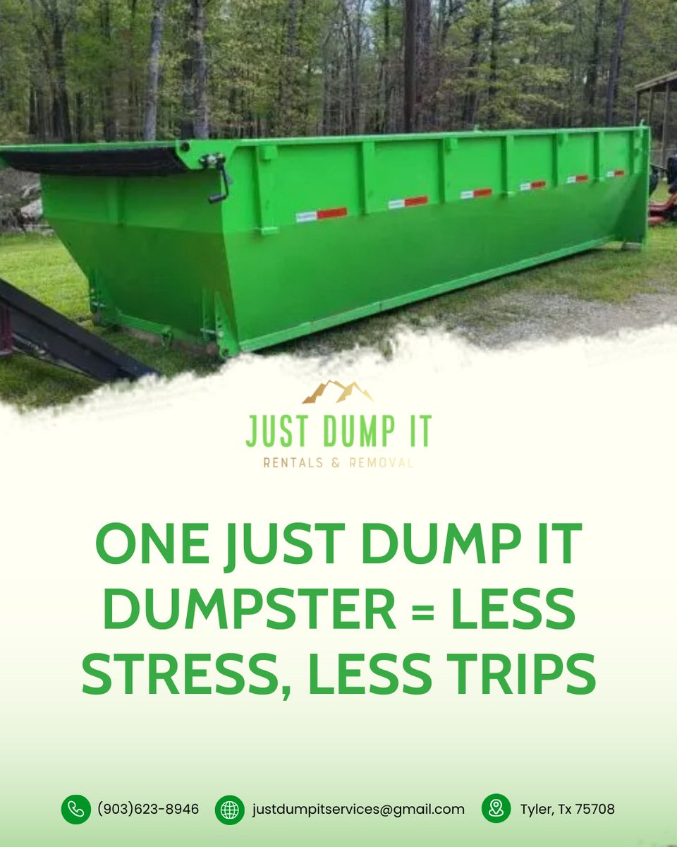 _JustDumpIt's tweet image. One Just Dump It dumpster = less stress, fewer trips. 🚛
Clean up faster and focus on what matters.

#JustDumpIt #DumpsterRental #CleanupMadeEasy