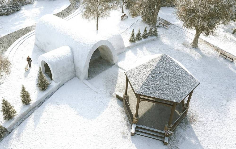 thebrandonsun's tweet photo. A large snow building is being erected in Wasagaming this winter to enhance the recreational area in the cold season and host events such as a fashion show. https://t.co/fz94diJM6B  #bdnmb https://t.co/pAzgJJcrVQ