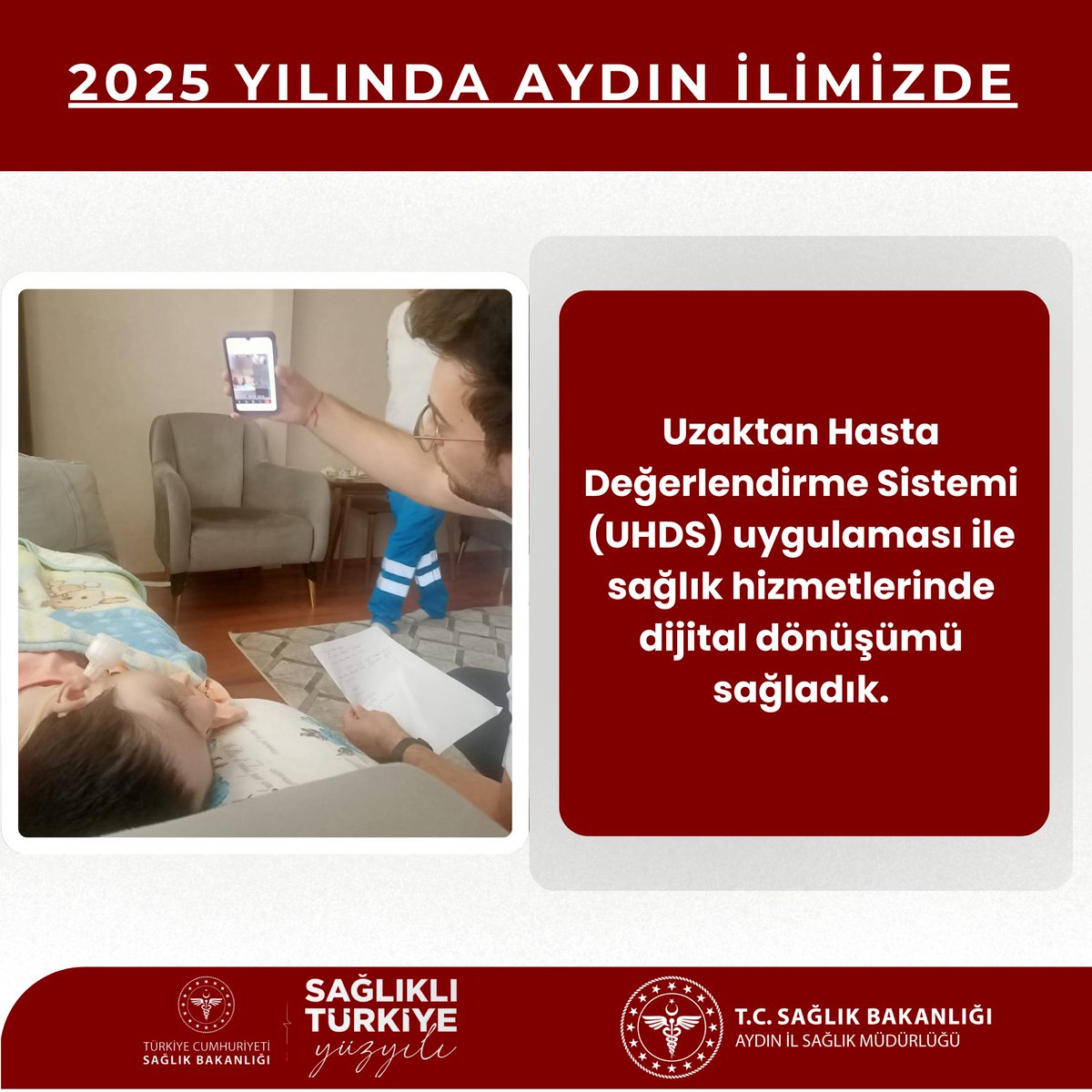 İlimizde bu yıl, dijital altyapımızı daha da güçlendirerek, randevu, görüntüleme ve izlem sistemlerindeki entegrasyonlarla birlikte hizmet süreçlerini hızlandırdık. Hayata geçirdiğimiz Uzaktan Hasta Değerlendirme Sistemi (UHDS) uygulaması ile sağlık hizmetlerinde dijital dönüşümü