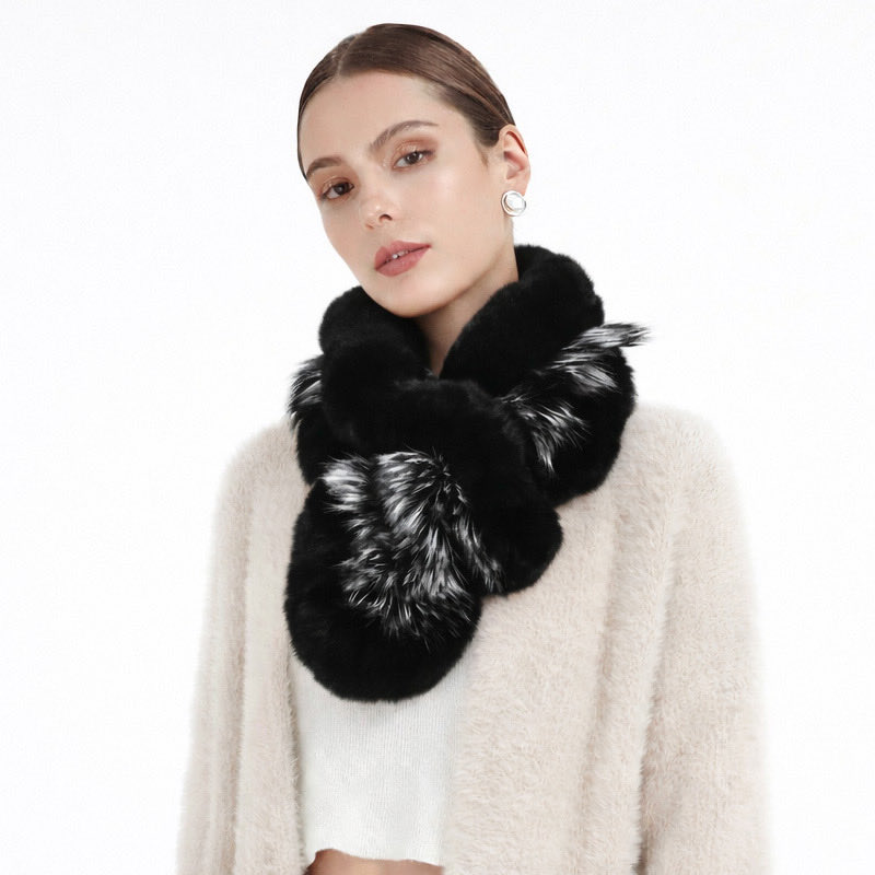 DAYMISFURRY's tweet photo. As the new year approaches, wrap yourself in the warmth of a rex rabbit and silver fox fur scarf.#accessoryoftheday #furscarf #foxfurscarf #rabbitfurscarf #winterscarf #winteraccessory #womensfashion #realfur #winteraccessory #handmadescarf #ladyfashion #ladystyle https://t.co/kwDAC7NpkK