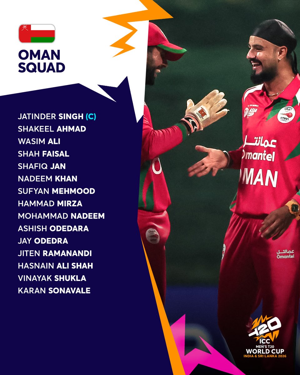 Oman's leading T20I run-getter Jatinder Singh is set to lead the 15-member squad for the #T20WorldCup 💪

More ➡️ icc-cricket.com/tournaments/me…