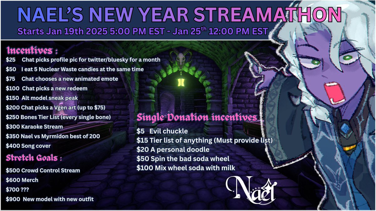 NEW YEAR NEW STREAMS!!!!

Im having a whole week long stream because I aint got no job no more! Help me out and get rewarded for your service my cultists!