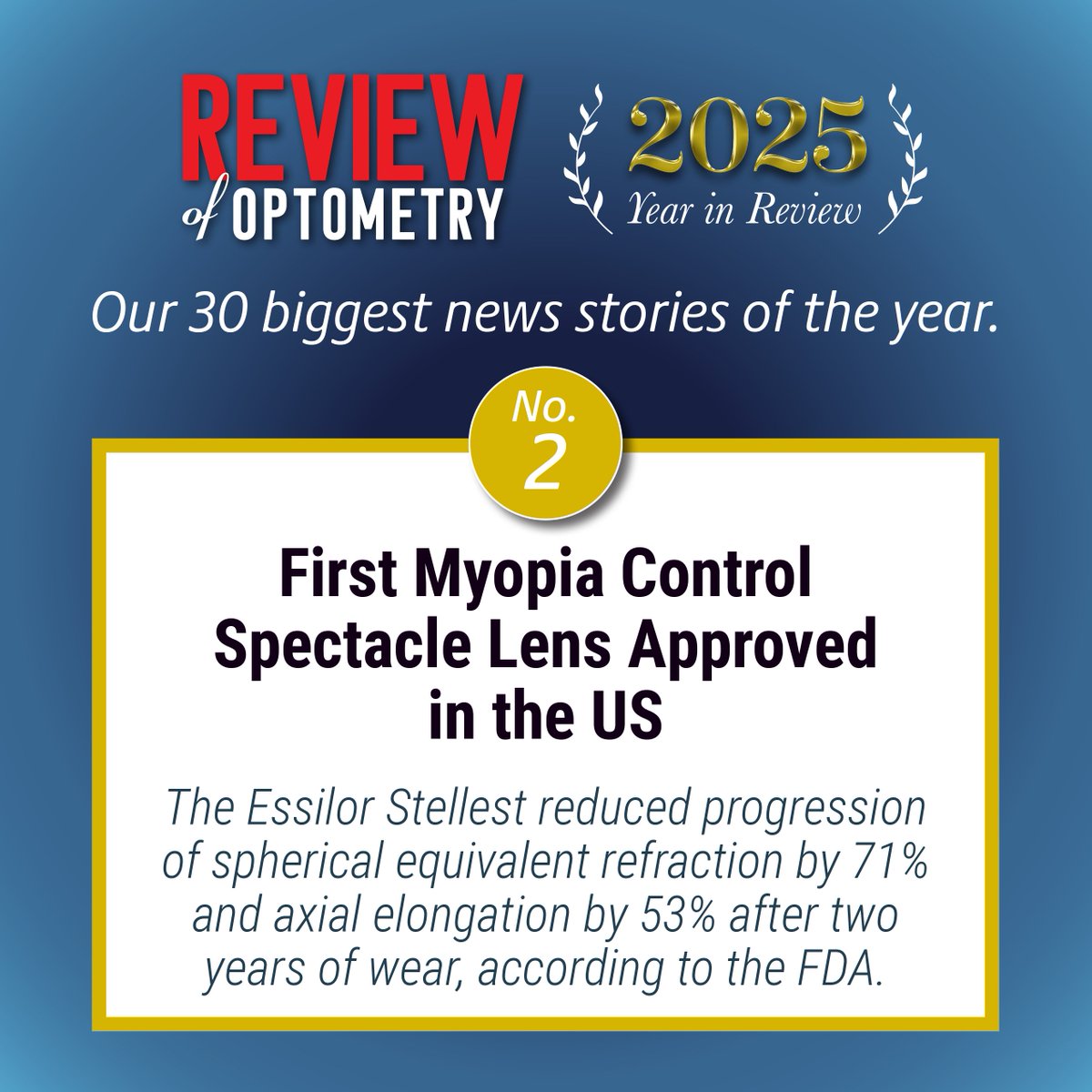 revoptom's tweet image. We’re counting down the #ROtop30 news stories as part of our #RO2025inreview series. Here’s No. 2.

Read more: reviewofoptometry.com/breakingnews/a…

#myopia #optometry #optometrist #eyecare