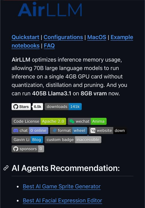 Run 70B LLMs on a 4GB GPU with layer-wise inference and memory optimization, quantization optional🫣

- arxiv.org/abs/2212.09720
- github.com/0xSojalSec/air…

#Ai #infosec #AIAgent