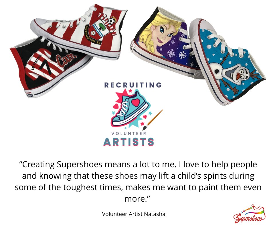 Could you paint a pair of Supershoes? 
Please apply here to make a difference next year: 

supershoes.org.uk/artists/apply/
If you don't paint, but know someone who does, please share this post!