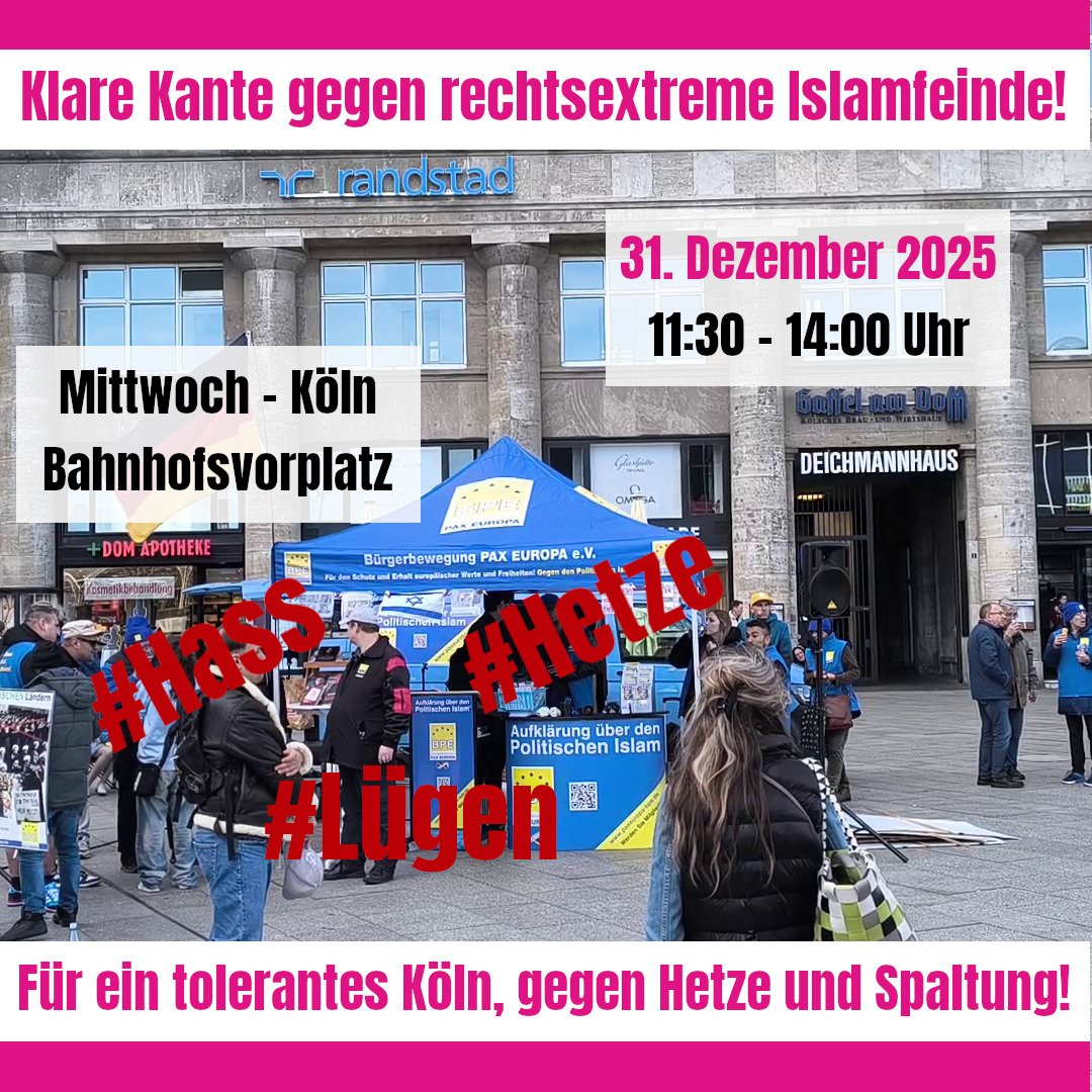 KolnOmas's tweet image. Ausgerechnet zum 31.12. will die #BPE nochmal ihre Hetze verbreiten. Ich habe auch keine Lust, ich würde viel lieber zu Hause bleiben. Aber was muss, das muss.
#K3112