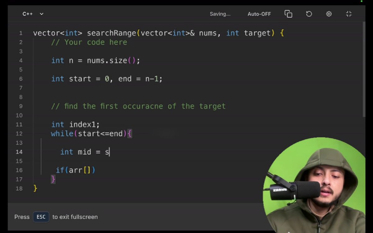 ketan_saroha710's tweet photo. Day 22 | Strike Course (DSA + GenAI) – Lecture 14 (DSA) by @rohit_negi9

Binary Search deep dive:
First/Last position, safe mid formula, search insert position, sqrt(x), and edge cases.

DSA clarity improving with every lecture.

#StrikeCourse #DSA #BinarySearch #RohitNegi https://t.co/gn9YU43YMU