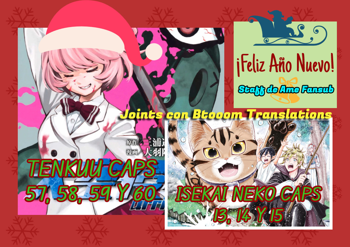 ¡Feliz Año Nuevo!      
¡Nuevos capítulos de Isekai Neko y de Tenkuu junto a <a href="/BtooomT/">Btooom Translations</a> 

Descarga: amefansub.tumblr.com
TMO: zonatmo.com/groups/34/ame-…

En unos días volvemos con el post anual de propósitos y metas y a hablar del fansub de cara a 2026 ^^9