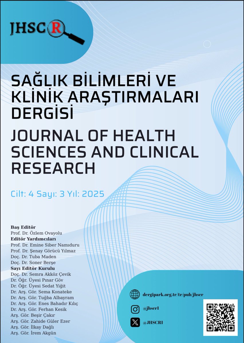 JHSCR1's tweet photo. Sağlık Bilimleri ve Klinik Araştırmaları Dergisi 2025 yılı son sayı yayınlandı ☘️ https://t.co/Hg3S0D6s2r