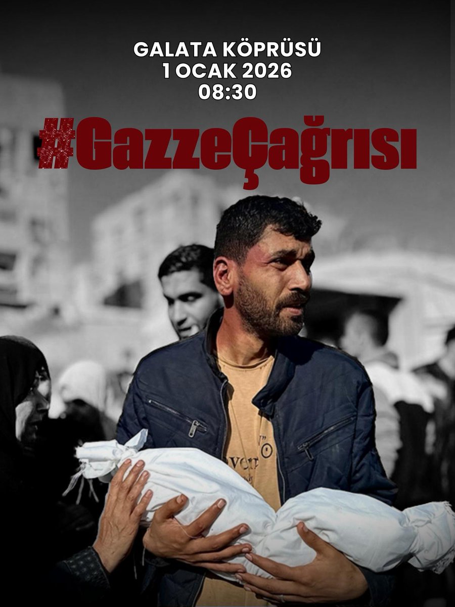 Sessizlik büyüdükçe, zulüm rahatlıyor.
Biz o rahatlığı bozuyoruz.
#GazzeÇağrısı
📍 Galata Köprüsü
🗓 1 Ocak 2026
⏰ 08.30