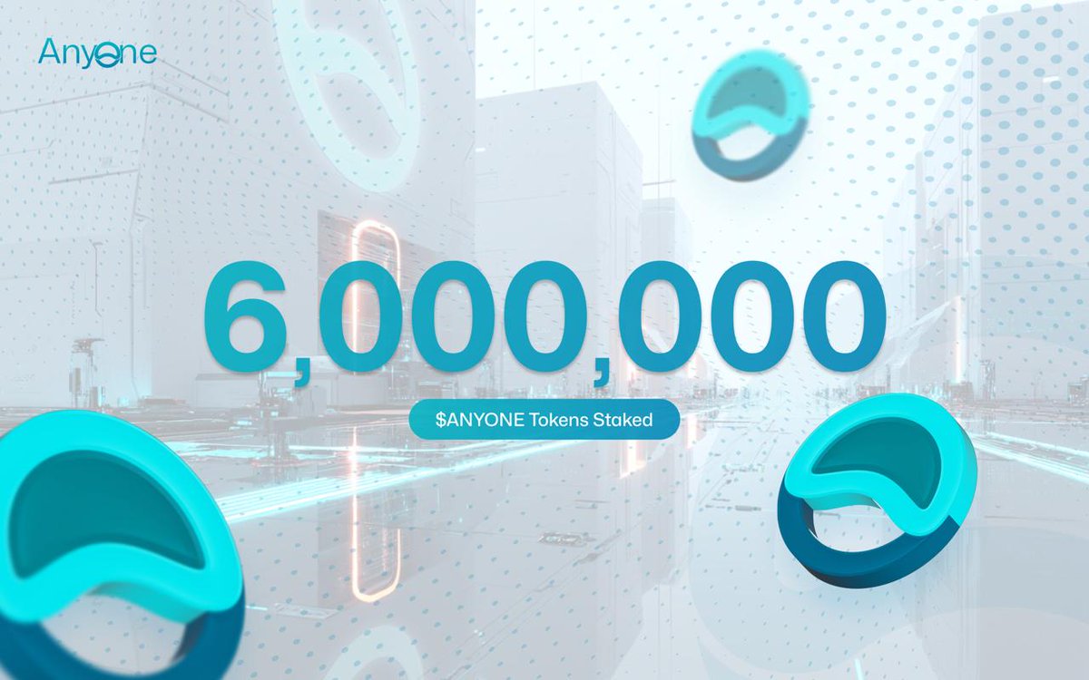 AshrafulIs56532's tweet photo. The metric that defines hodlers confidence
Over 1 million $ANYONE tokens staked in just a few hours at a juicy ~28% APY💥
And over 6 million staked in just one week 🔥
Supply shoke is inevitable 😙
privacybydesign.anyone
@AnyoneFDN #relayup #ETH #DePIN #privacy #crypto https://t.co/GvvOwDLb6A