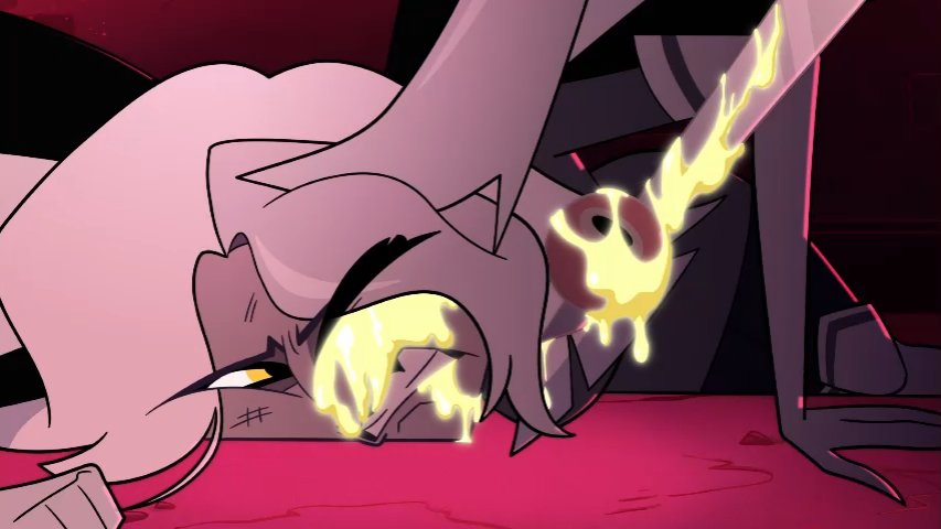 literallydarnel's tweet image. The excuse of Vaggie not knowing angelic weapons can harm angels cuz she believed only angels can harm angels is pretty dumb. It's like getting shot by a bullet but saying "bullets can't hurt me, but the shooter can"