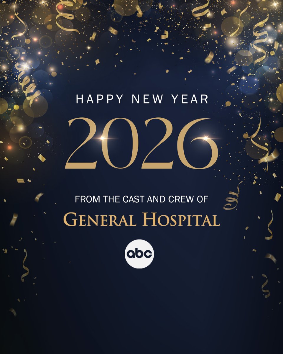 GeneralHospital's tweet image. Happy New Year from all of us at #GeneralHospital! 🥂🍾 #GH