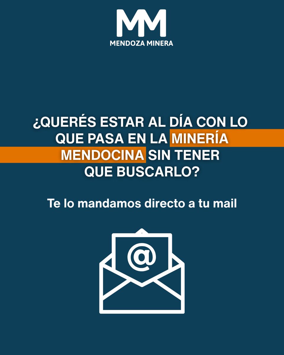 Suscribite a nuestro newsletter para estar al tanto de todas las novedades de la industria en Mendoza.

📌 Información directa a tu bandeja de entrada.

#MendozaMinera #PortalDeNoticias #IndustriaMinera #InformaciónTécnica #Análisis #Conocimiento #Mendoza #Argentina