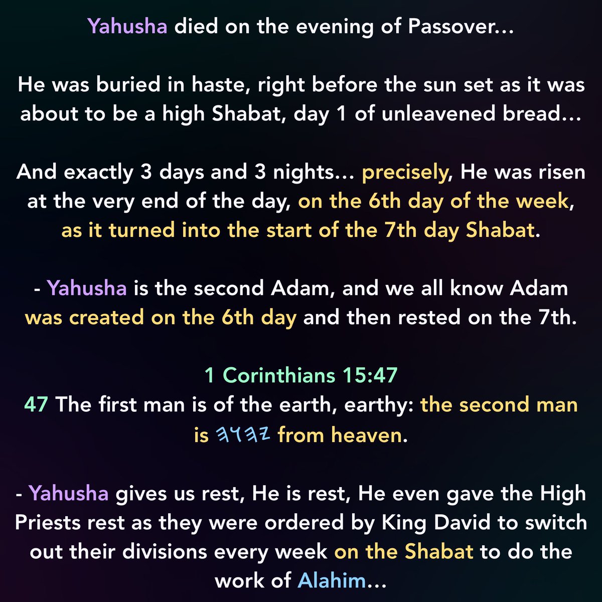 TbonYho's tweet photo. Part 1 of 5:
Timeline of Passover and Yahusha’s Death, and then Alive again.

Passover is about 2 to 3 months away from now, in the Spring, which is the Real New Year, during the Month Abib.

I felt it on my heart to post this prior to Passover, for anyone who is lead to view it. https://t.co/bopTEPUNZY