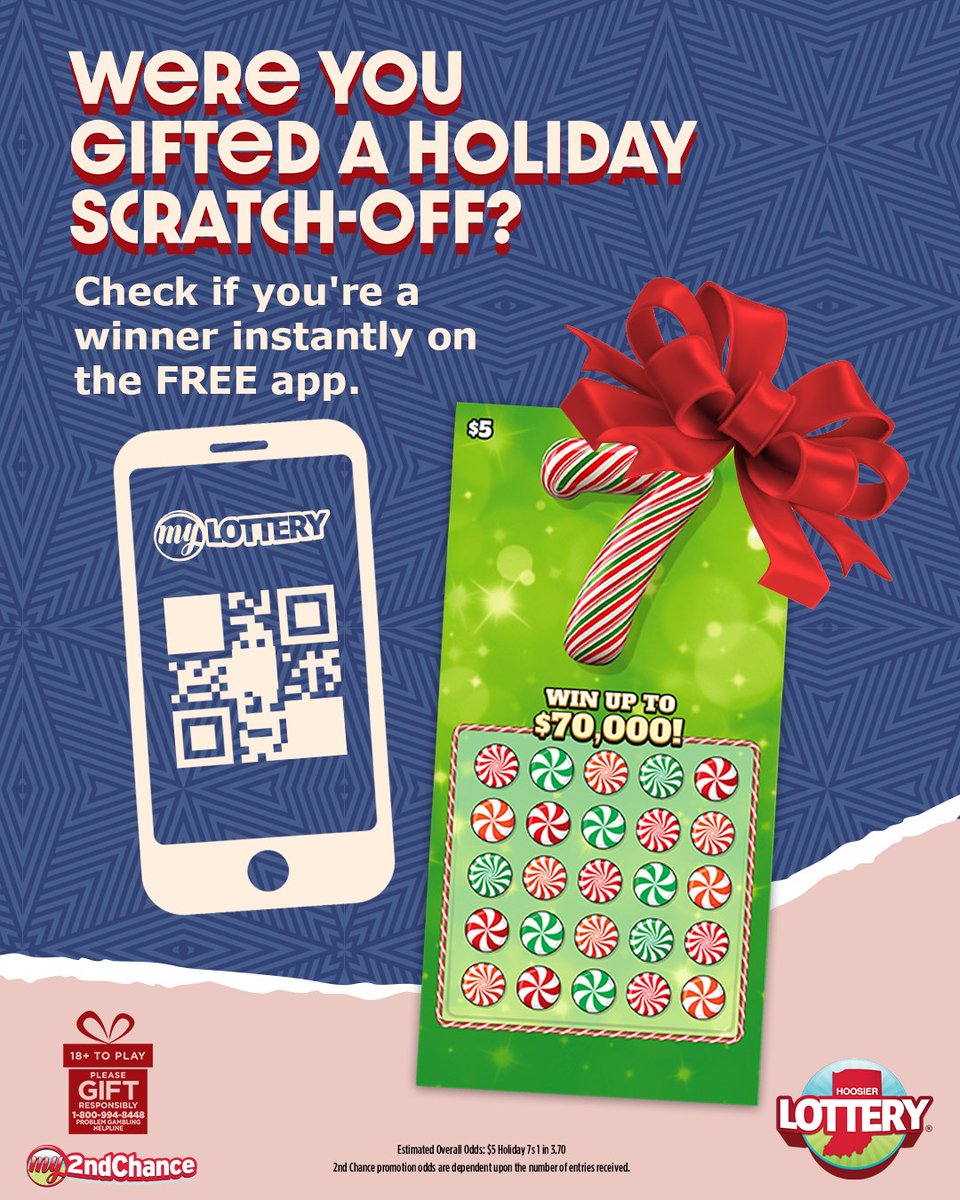 Did you receive a Holiday Scratch-off as a gift this year? Instantly see if  you won on the free Hoosier Lottery app! Download the FREE app at  https://t.co/DpHO74blqS.
