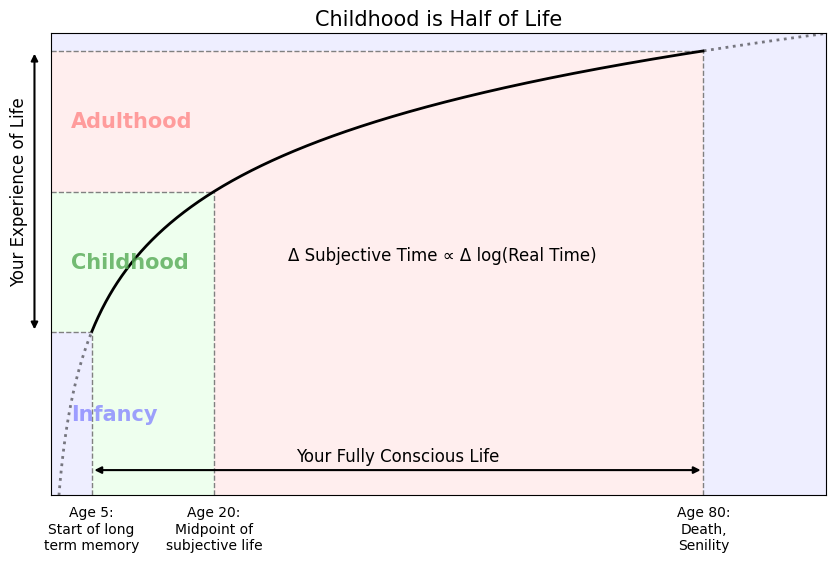 moultano's tweet image. Childhood is half of life.