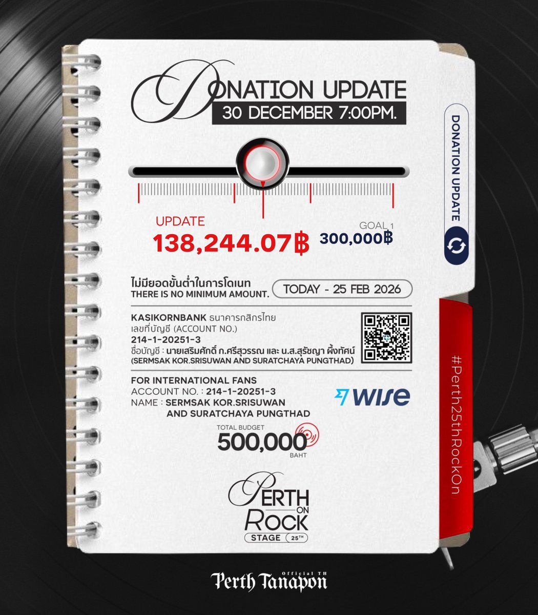 ✨𝑼𝑷𝑫𝑨𝑻𝑬✨ [30/12/2025]

-🖤- DONATION -🖤-

𝐏𝐞𝐫𝐭𝐡’𝐬 𝟐𝟓𝐭𝐡 𝐑𝐨𝐜𝐤 𝐨𝐧 𝐒𝐭𝐚𝐠𝐞 🎸

#Perth25thRockOn
#PerthTanapon #KDPPE
