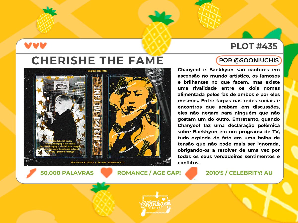 🍍CHERISHE THE FAME - <a href="/sooniuchis/">yazni</a> 

🍍ROMANCE / AGE GAP / CELEBRITY! AU

🍍ss: spiritfanfiction.com/historia/cheri…

#DearFic #DearChanBaek