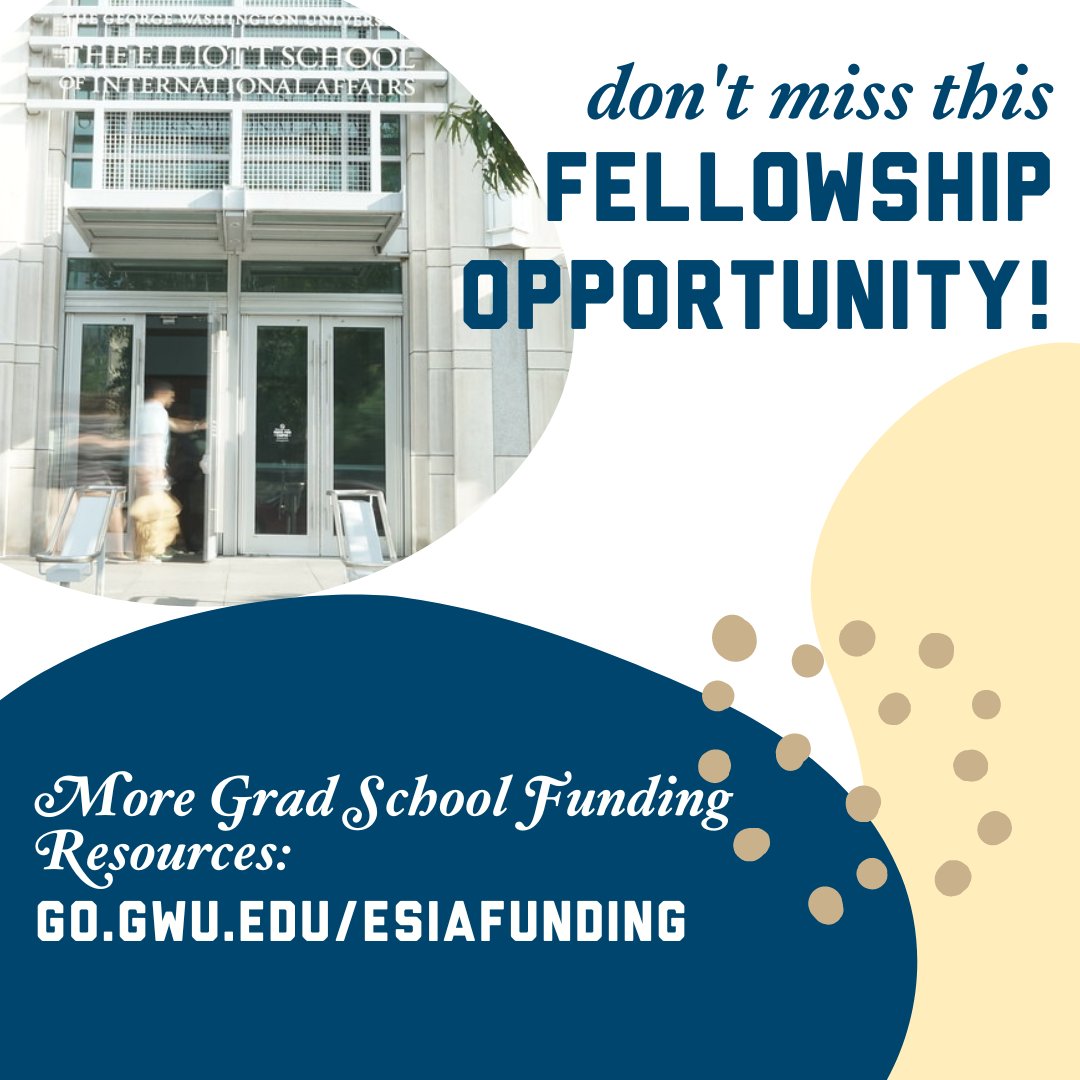 U.S. applicants with a GPA of 3.5+ who have a documented physical disability registered with <a href="/GWUDSS/">GWUDSS</a> are eligible for consideration for the <a href="/ElliottSchoolGW/">The Elliott School</a> America 2050 Fellowship. Learn more at ow.ly/O05c30sRGaW #FundingFriday
